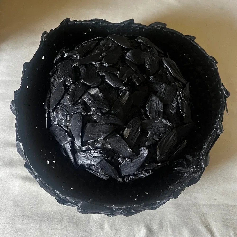 Vintage Black Sculptural Raffia Cocktail Hat Paris Boutique - Picture 4 of 8